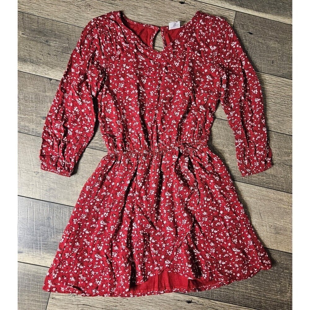 Abercrombie Kids Red Floral Dress 11/12